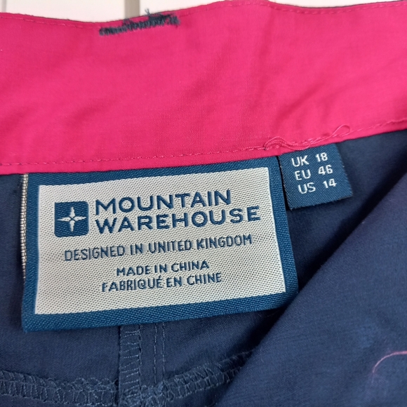 Mountain Warehouse Quest Shorts Navy Size 18 Lightweight UV Protection Quick Dry - Picture 6 of 12